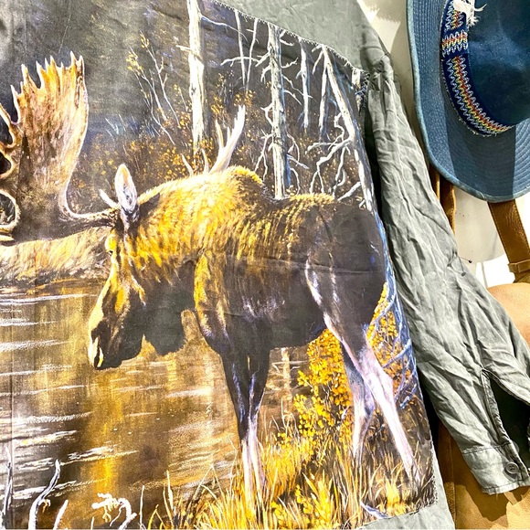 Upcycled Wildlife boho rustic shirt/shacket w country farmhouse vibe - Picture 8 of 16